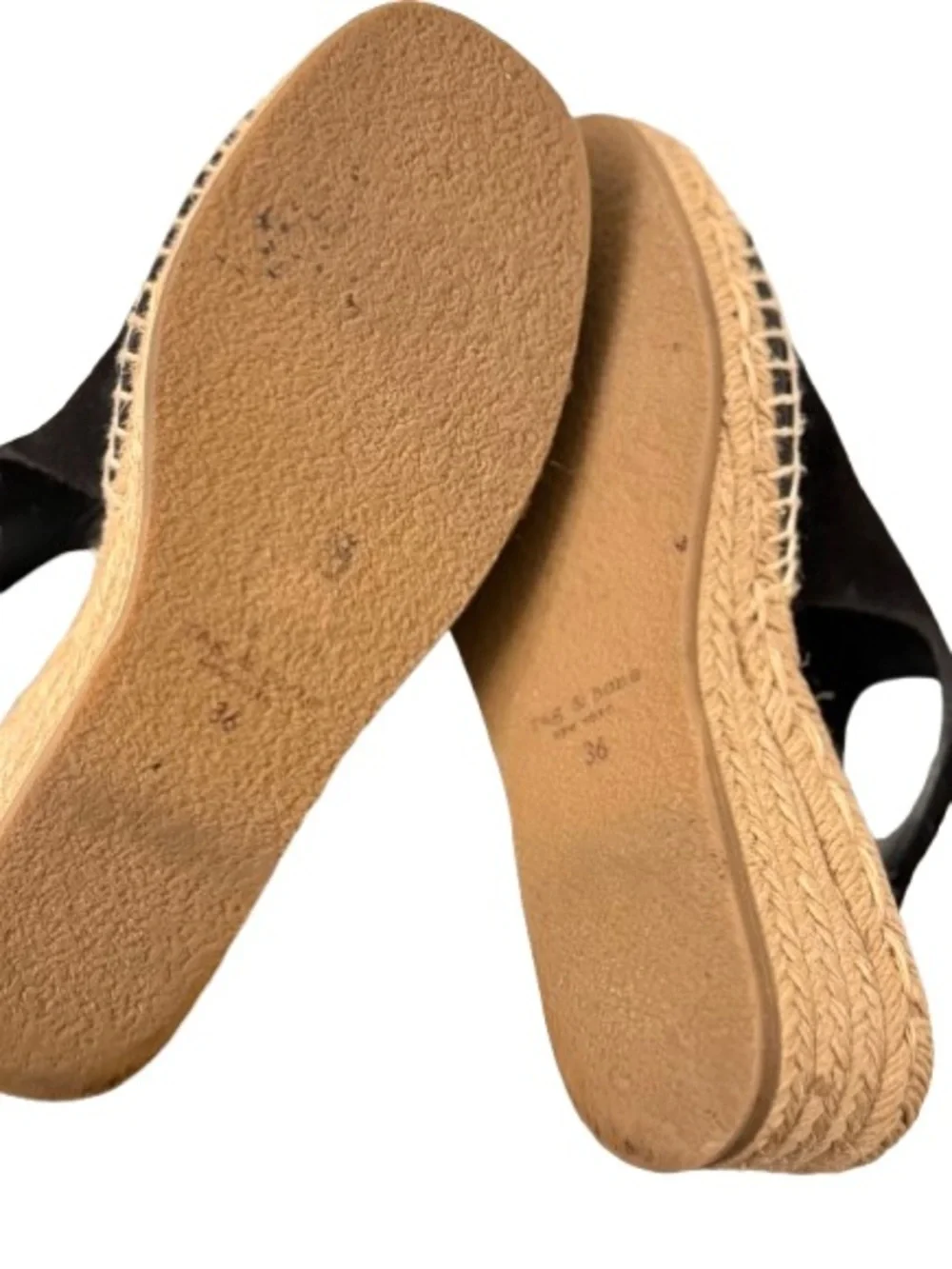 Rag & Bone Womens Calla Black Suede Espadrilles Slingback Platform Sandals - 6